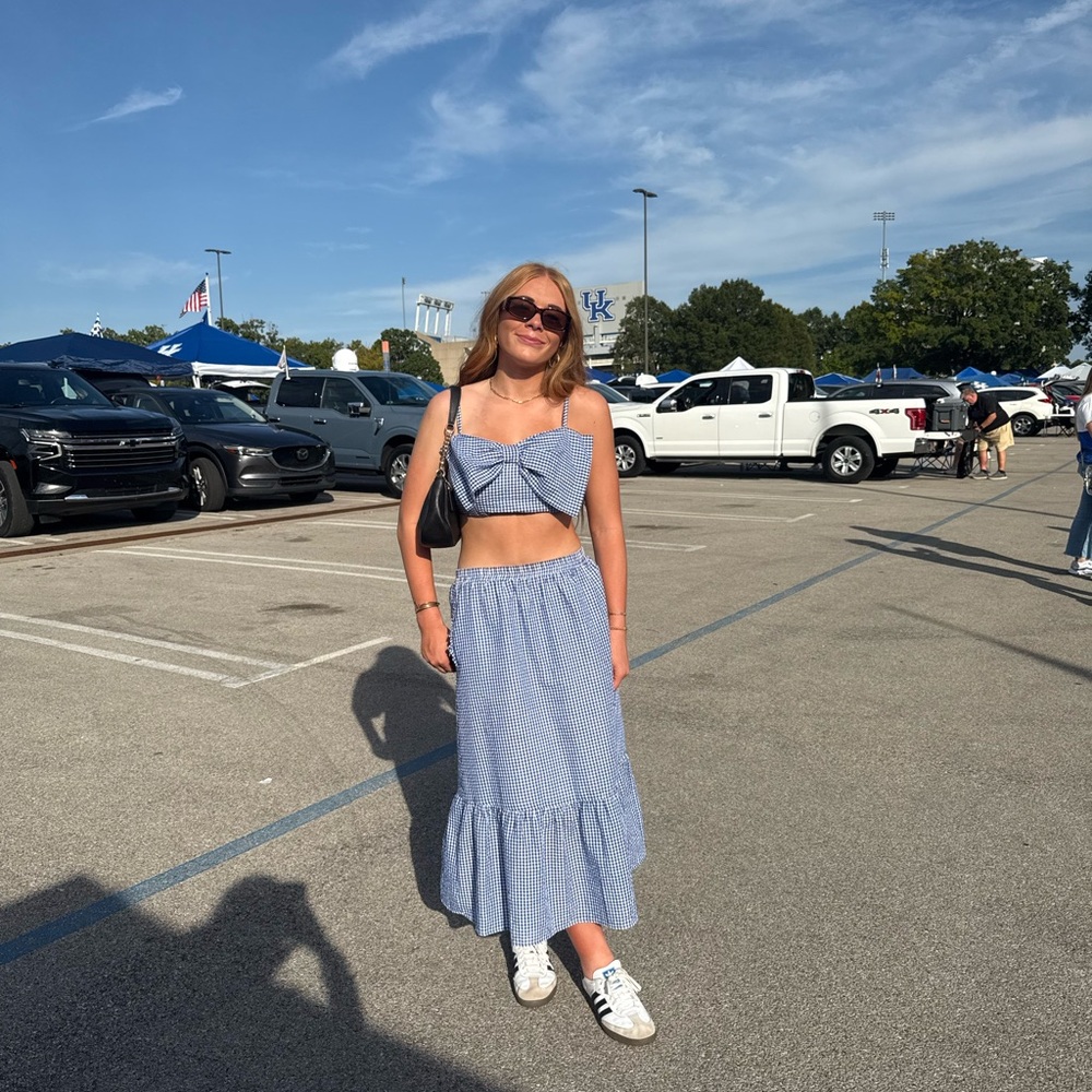 Blue Gingham Skirt and top set
